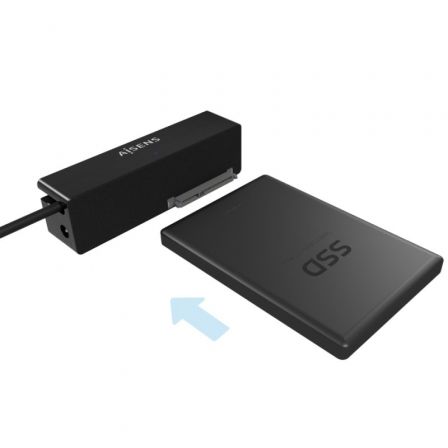 Aisens Adaptador ASE-35C02B SATA a USB-C para Discos Duros 2.5 y 3.5 con Alimentador, Negro Aisens Adaptador ASE-35C02B SATA a USB-C para Discos Duros 2.5 y 3.5 con Alimentador, Negro
